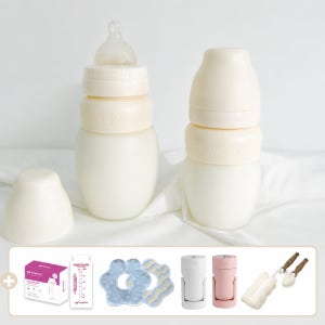 베베캐슬 앙뽀Q 신생아 실리콘 아기 젖병 160ml 트윈팩