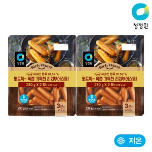 청정원 리치부어스트 소시지 오리지널, 230g, 4개