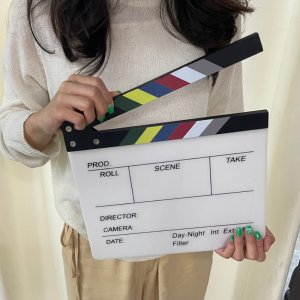 슬레이트 촬영 보드 아크릴 무비 소품 영화 클래퍼 메모 슬레이트판 쇼츠 촬영용 카페인테리어