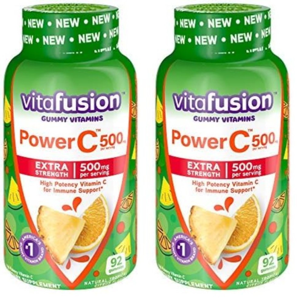 <b>비타퓨전</b> <b>Vitafusion</b> 파워C 500 구미 92정 2팩