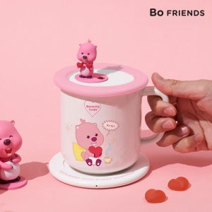 [보프렌즈] 잔망루피 피규어 도자기 머그컵 휴대용 USB 피규어 머그워머 인덕션세트