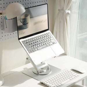 일렉싱크 알루미늄 3단 회전 노트북 거치대 휴대용 맥북 스탠드