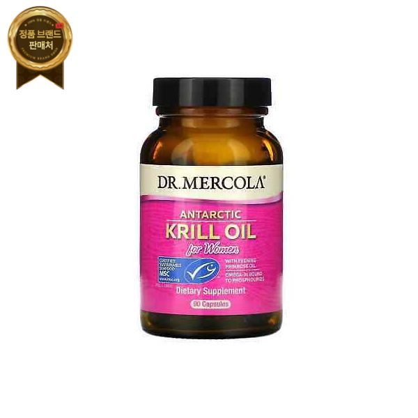 <b>Dr. Mercola</b> <b>닥터 머콜라</b> 2X, <b>여성용</b> 남극 크릴 오일, 90캡슐