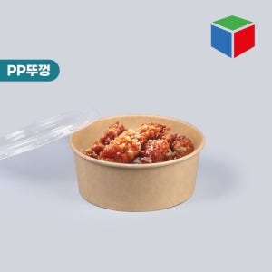 종이용기.컵형/원형 KR-1524 크라프트 700 PP 뚜껑