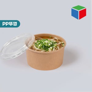 종이용기.컵형/원형 KR-1532 크라프트 1000 PP 뚜껑