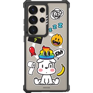 갤럭시 S25 울트라 임팩트 제로 맥세이프 디자인 투명 범퍼 뭉크 케이스 무지개똥