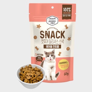 캣퓨어 고양이 이빨과자 비스켓 고양이 구강관리 치석제거 간식 헤어볼, 60g, 10개