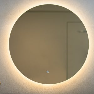 붙이는 led 욕실 거울 간접 조명 원형 스마트 미러 부착식 화장실 600mm