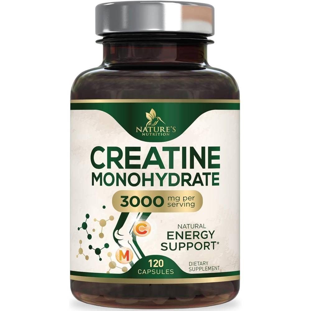 네이쳐<b>뉴트리션</b> 크레아틴 모노하이드레이트 3000mg 120캡슐 Nature’s Nutrition Creatine Monohydrate