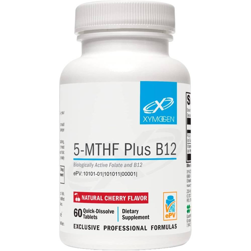 <b>자이모겐</b> 활성<b>엽산</b> 플러스 비타민 B12 체리맛 60정 XYMOGEN 5-MTHF Plus B12