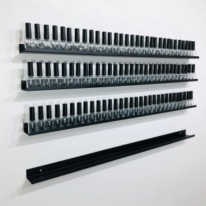 [무료배송] 네일선반 진열장 폭좁은 lp 잡지꽂이 북 액자 벽선반 1800mm, 1단, 블랙
