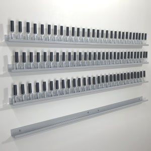 [무료배송] 네일선반 진열장 폭좁은 lp 잡지꽂이 북 액자 벽선반 1800mm, 1단, 실버