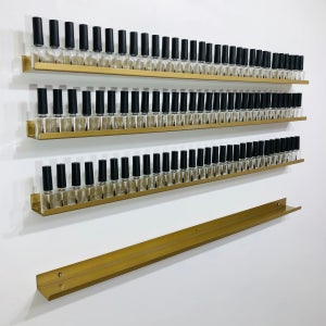 [무료배송] 네일선반 진열장 폭좁은 lp 잡지꽂이 북 액자 벽선반 2000mm, 1단, 골드