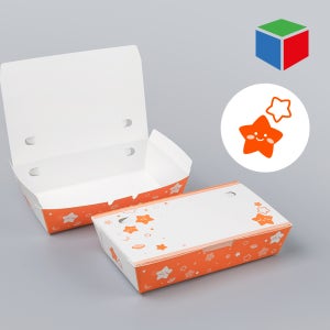 종이도시락 KD-310 흰색-별주황