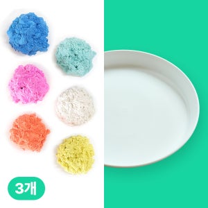 더트웰브 라호 굳지않는 키즈 클레이 유아 모래 600g 3개+원형 놀이 트레이