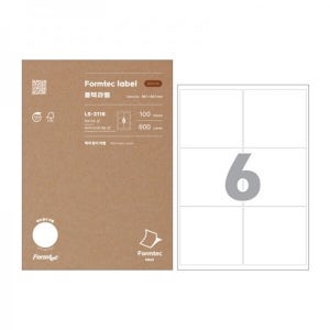 폼텍 물류관리용 라벨지 6칸 100매 LS-3116 - A4 스티커