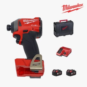 밀워키 충전임팩드라이버 M18FID2-502X 임팩트 드릴 배터리 2개 포함 18V