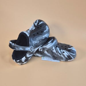 크록스 바야 라인드 마블 208333-0C4 슬리퍼 털크록스 여성 겨울 털신 안감 방한 양털 신발