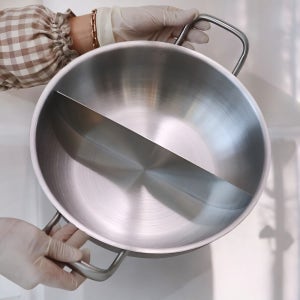 키친아트 IH 샤브 샤브 냄비 반반 인덕션 스텐 업소용 대형 ZZ 28cm