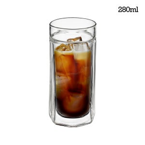 피른 키데 글라스 더블월 이중 내열 카페 커피 잔 유리컵 280ml, 1개, 크리스탈 클리어