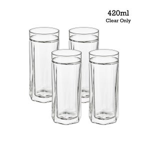 피른 키데 글라스 더블월 이중 내열 카페 커피 잔 유리컵 420ml, 4개, 크리스탈 클리어