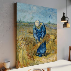 빈센트반고흐 인테리어 명화 그림 액자 낟가리를 묶고 있는 여인 A2 캔버스액자