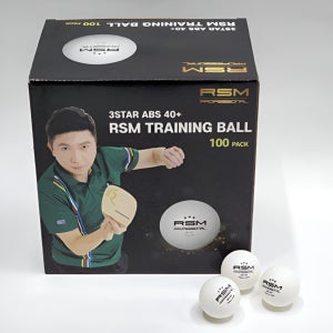 RSM 유승민 탁구공 ABS 40+ 3스타 연습구 100개입 트레이닝 볼 대용량연습구 벌크