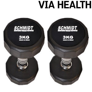 고무아령 12각덤벨 고무 일체형 슈미트 덤벨 클럽용 홈트레이닝 운동기구 8kg