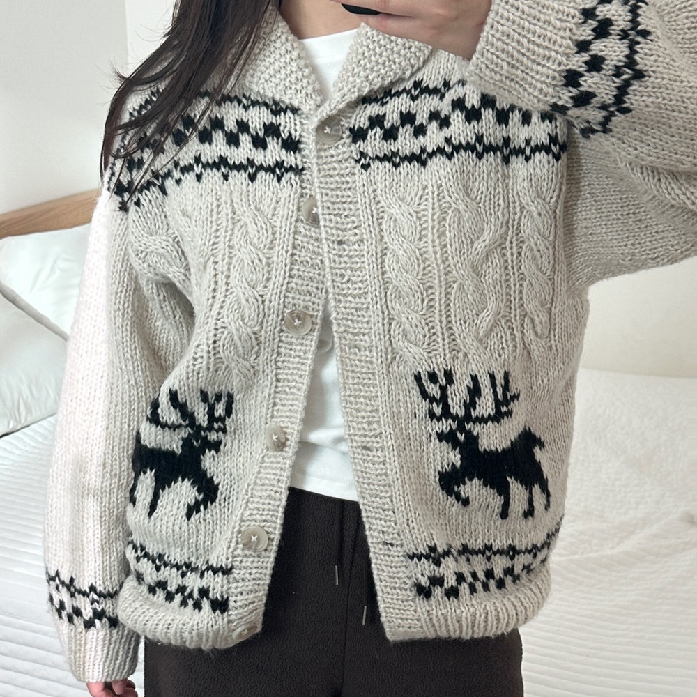 멜로우 디어 코위찬 가디건 DIY 멜로우얀 사슴 패턴 대바늘패키지