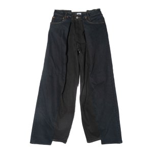 올드파크 리메이크 팬츠 4 TUCK JEANS - BLACK