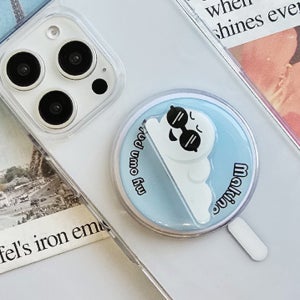 움직이는 유령 드로잉 디자인 맥세이프 자석 마그네틱 그립 스마트톡