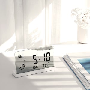 바나나디지털시계 유리나무 날씨 온습도3세대 터치