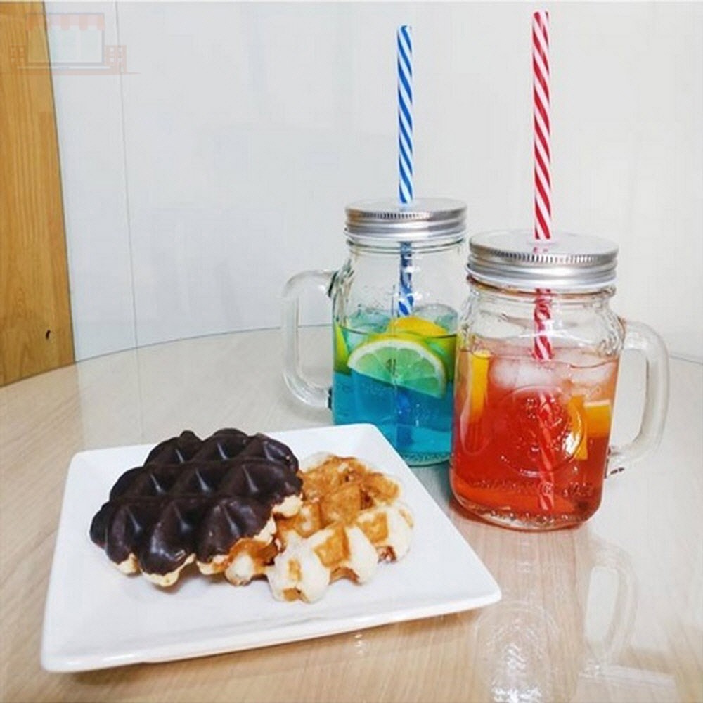 드링크자 450ml 유리머그컵 뚜껑 머그컵 스무디 아이스 홈카페