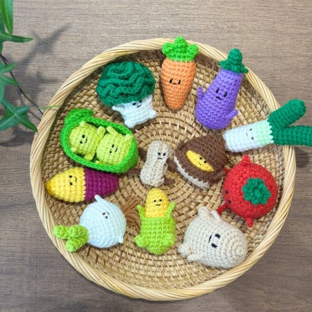 DIY 코바늘 야채친구들 키트 뜨개질 야채키링 손뜨개 인형 만들기