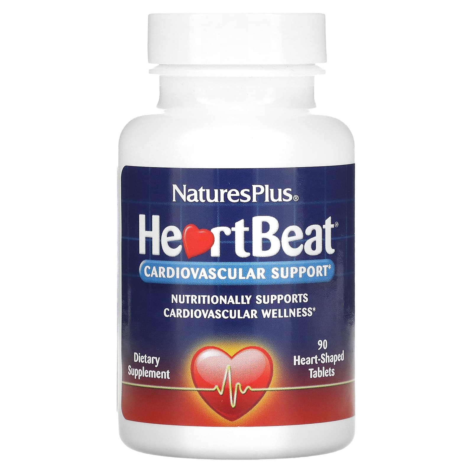 <b>NaturesPlus</b> 하트비트 <b>심혈관</b> 지원 90 하트 모양 태블릿