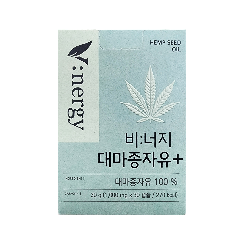 휴럼 <b>비너지 대마종자유</b> 플러스 햄프씨드 대마종자 오일 30캡슐 1개월분 1박스