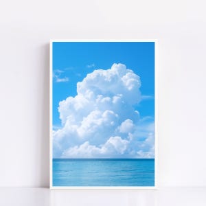 No.637(S) Puffy 맑은 하늘 바다 아트포스터 감성 인테리어 풍경화 구름 청량한 수평선 포스터 그림 액자