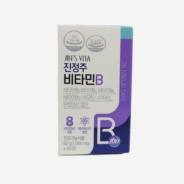 진정주 비타민B 1000mg x 60정 <b>진약사몰</b> 비타민비 비오틴 엽산