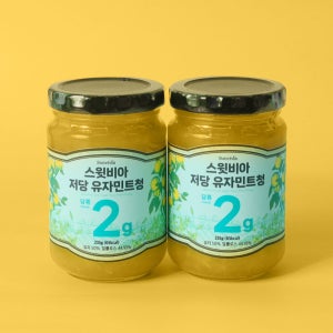 스윗비아 저당 유자민트청 알룰로스 나한과 유자 유자차 민트티 235g, 2개