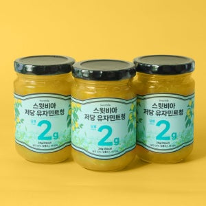 스윗비아 저당 유자민트청 알룰로스 나한과 유자 유자차 민트티 235g, 3개