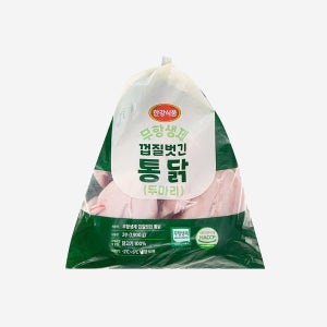 한강식품 국내산 무항생제 껍질벗긴 통닭 두마리 1.9kg (냉장)