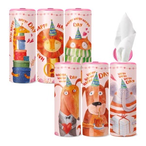 [본사직영]잇소슬림티슈 헬로우동물친구들 / 어린이집선물, 등원준비물 60매, 6개