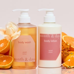 [바디 SET] 먼스앤데이즈 퍼퓸케어 바디워시 500ml+로션 500ml 2종, 코랄(감귤과허브향)