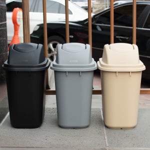 마더쿡 PP 플라스틱휴지통 소 대형 분리수거통 (13L, 본체+뚜껑 / 30L, 본체만)