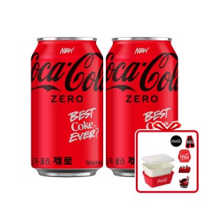 (공식) 코카-콜라 제로 CAN 350ml 48개(2X24입) + 코카콜라 채반용기&스티커팩 (옵션선택)