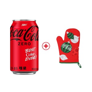 (공식) 코카-콜라 제로 CAN 350ml 48개(2X24입) + 크리스마스 오븐 장갑 (옵션선택)
