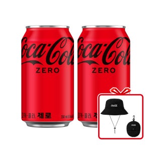 코카-콜라 제로 CAN 350ml 48개(2X24입) + 코크 버킷햇 블랙 (옵션선택)