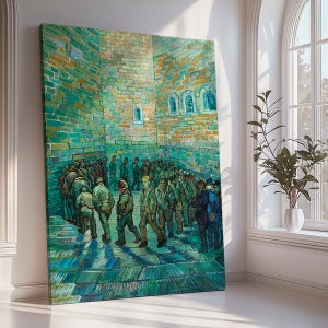 빈센트반고흐 인테리어 명화 그림 액자 죄수들의 산책 A2 캔버스액자