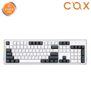 COX CK01 PBT 기계식 게이밍 키보드 그레이 화이트, 갈축