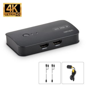 유니콘 4K 2포트 HDMI KVM스위치 모니터 키보드마우스 USB공유 HDMI케이블포함 KVM-200HV